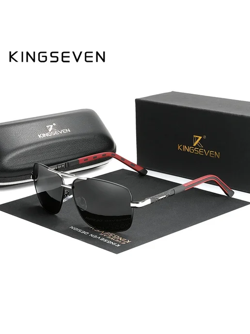 KingSeven солнцезащитные очки черные, Gold Gray, черный, фото 3