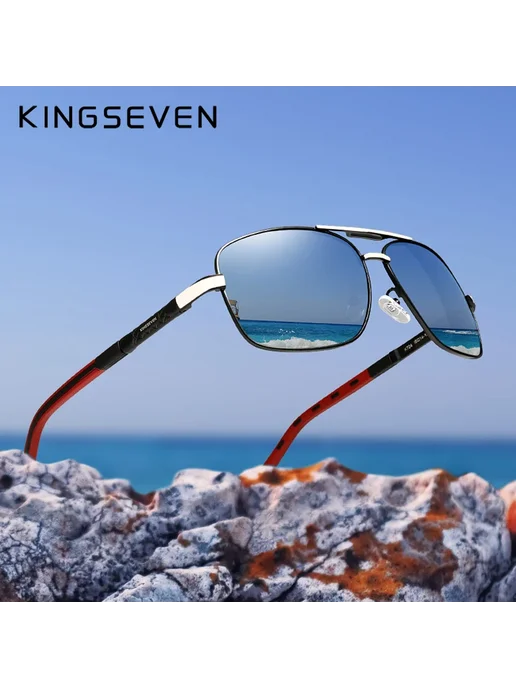 KingSeven солнцезащитные очки черные, Gold Gray, черный, фото 4