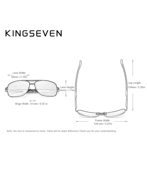 KingSeven солнцезащитные очки черные, Gold Gray, черный, фото 5