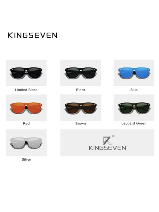 KingSeven Солнцезащитные очки, Limited Black, черный, фото 3