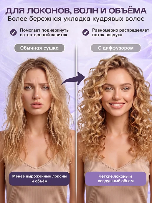 Диффузор насадка для фена универсальный складной белый цвет, белый, фото 3