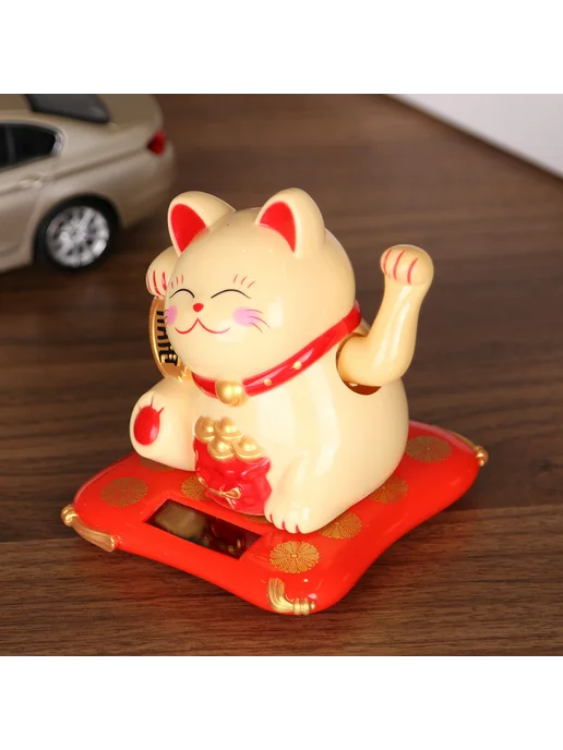 Юмористический Fortune Cat с машущей лапой, цв. жёлтый, для, желтый, фото 6