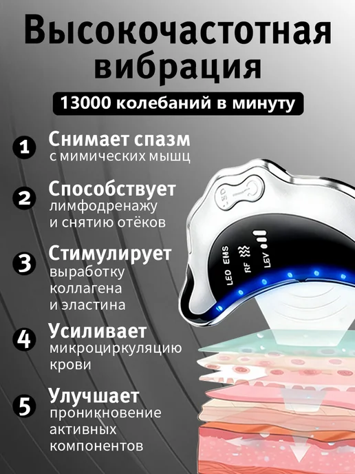 Гуаша для лифтинга лица и шеи микроток, вариант, фото 5