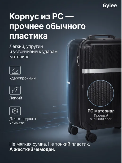 Чемодан S на колесах складной для путешествий, черный, фото 3