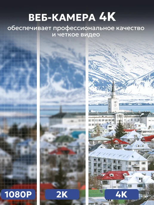 NOVIX AOC310 веб камера для компьютера с микрофоном 4к, черный, фото 2