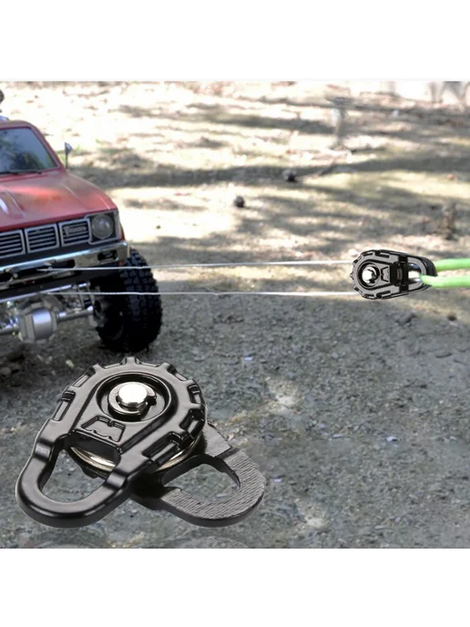 Трос для лебедки, блок для RC Axial SCX10, черный, черный, фото 3