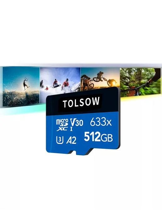 Карта памяти micro sd 2 ТБ microSDXC U3 4K V30 A2, 512 ГБ, фото 6