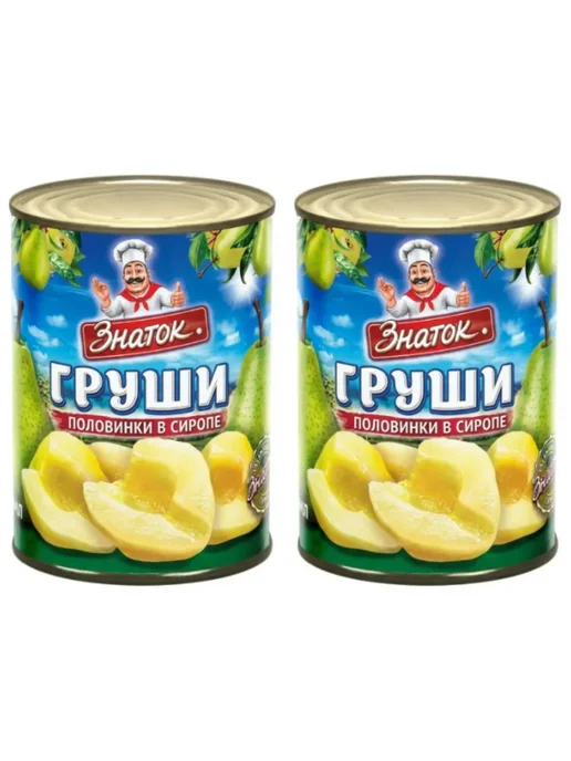 Знаток Груши половинки в сиропе в банках по 410 г, 2шт, 410 г, 2 шт, фото 2