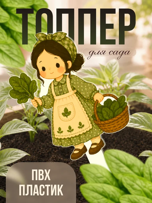 0_ok.rilART Фигурка для сада Девочка Шпинат — милая девочка, зеленый