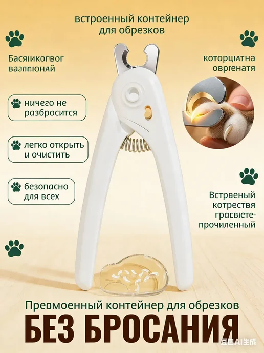Elemnt Когтерезка для кошек и собак с подсветкой, белый, фото 2