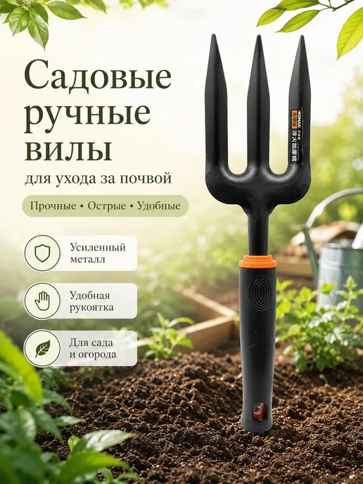 АйлушаВБ Садовые ручные вилы для ухода за почвой, черный