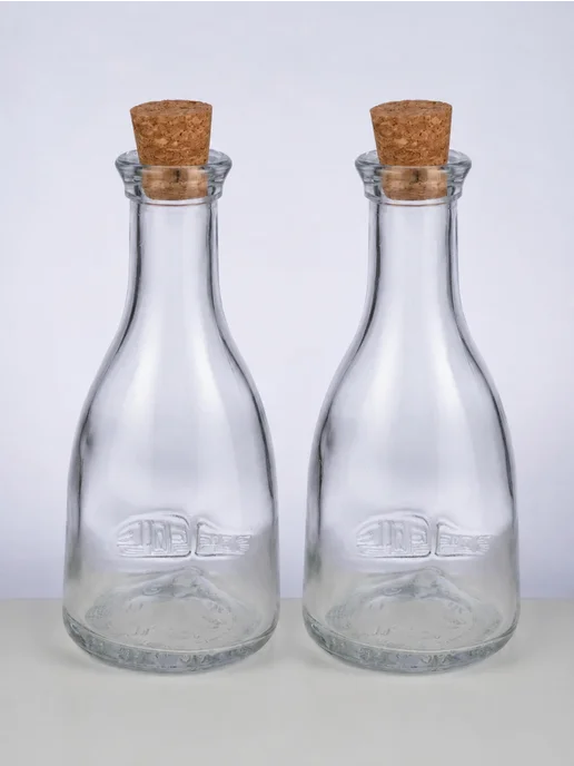 Бутылка с декоративной пробкой 2 шт. 200 мл, 2 шт, 200 мл, пробка, фото 2