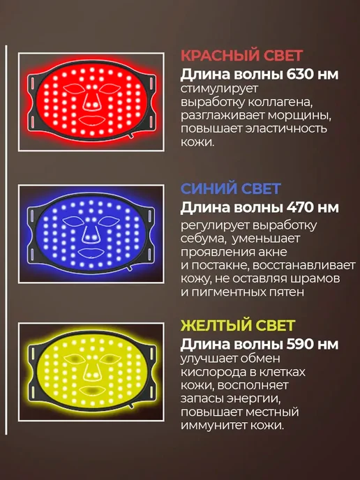 LED_Маска_для_лица_светодиодная, 4 шт, фото 4