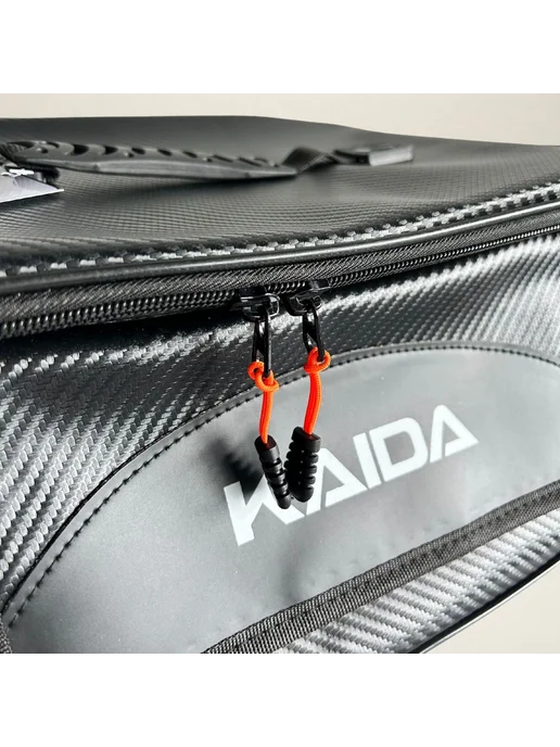 Kaida Сумка для рыбалки черная рисунок карбон 50х35х25 см, 35x25 см, фото 5