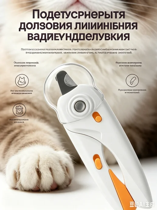 Petss Shop Когтерезка для кошек c ограничителем, белый