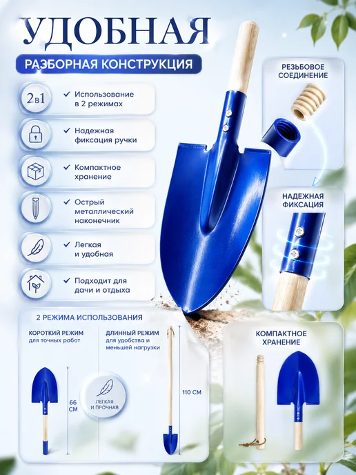 ЖК88 Разборная мини лопата для дачи авто и отдыха, вариант, фото 4
