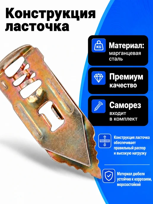 Дюбель забивной для гипсокартона, без сверления 50 шт, 50 шт, фото 3