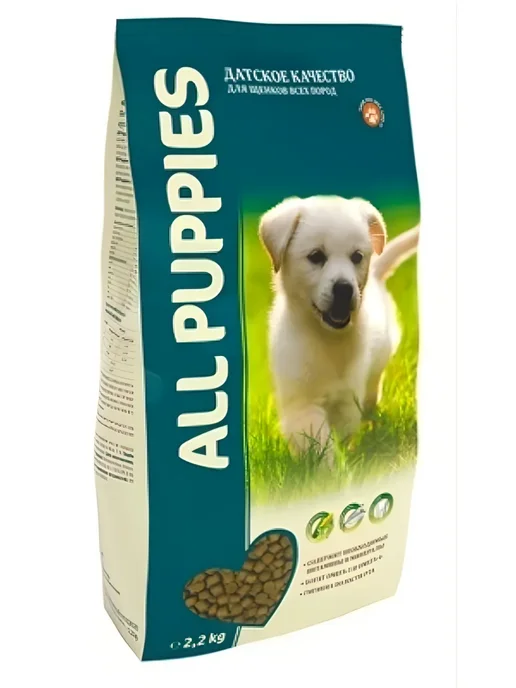 Сухой корм All Pappies для собак, щенки, курица, 2,2 кг