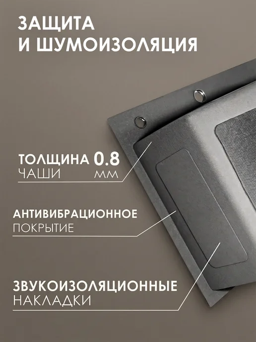 GoodSTUFF Мойка для кухни 60х45, черная, 60x45, фото 6