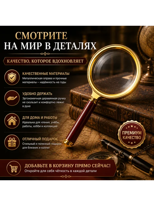 Ручная лупа для чтения 100 мм, вариант, фото 2