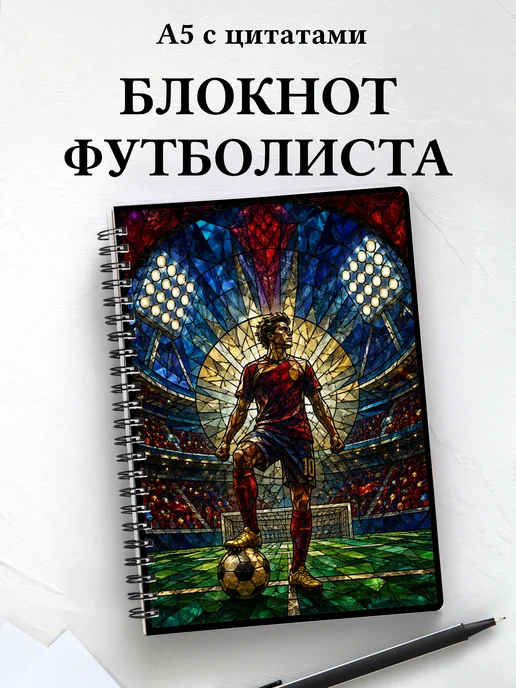 Блокнот футболиста с мотивирующими цитатами