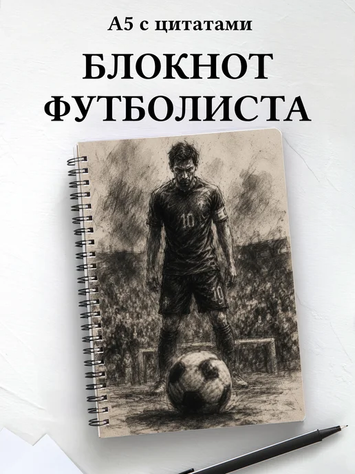 Блокнот футболиста с мотивирующими цитатами