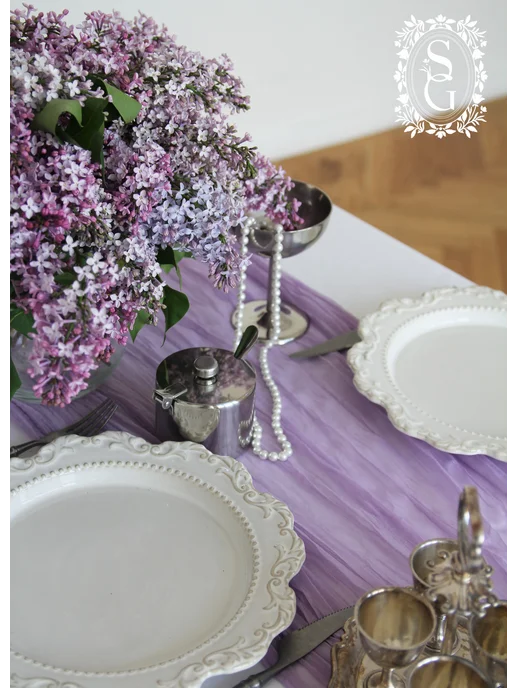 Secret Garden decor Скатерть-дорожка на стол сервировочная, праздничная, фиолетовый, фото 6