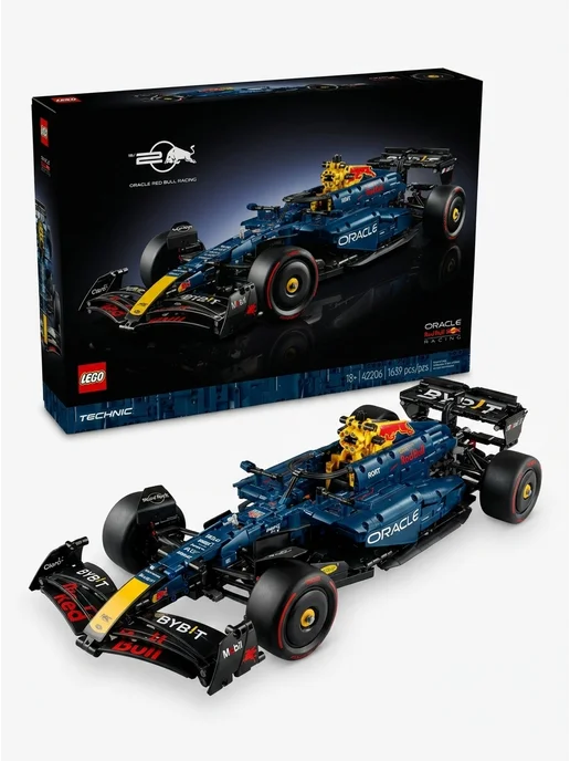 LEGO машина red bull racing f1 1639 деталей подарок шефу, красный, фото 2