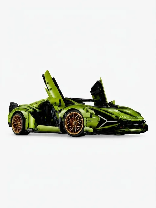 LEGO машина lamborghini sian суперкар точная копия авто, зеленый, фото 3