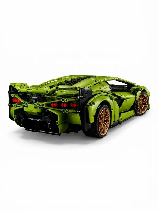 LEGO машина lamborghini sian суперкар точная копия авто, зеленый, фото 4