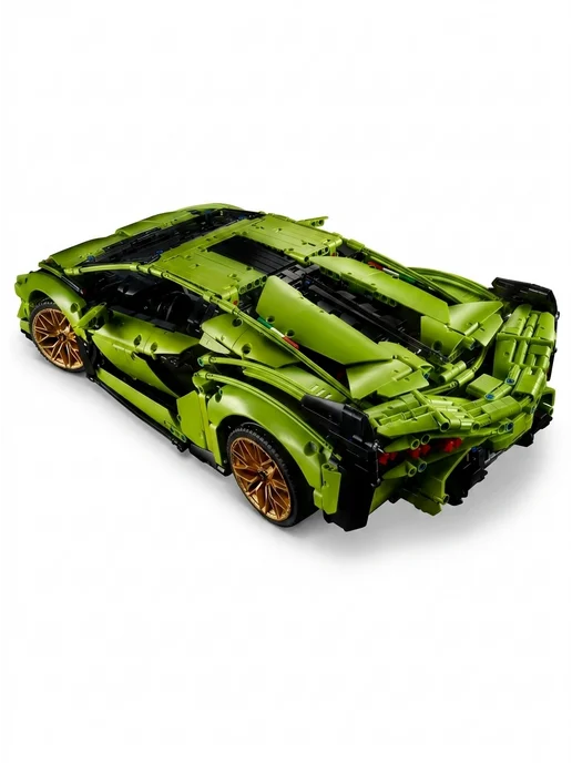 LEGO машина lamborghini sian суперкар точная копия авто, зеленый, фото 5