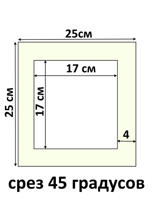 Арт Уют Паспарту для рамок 25х25 с окном 17х17 2 штуки, 25x25, фото 2