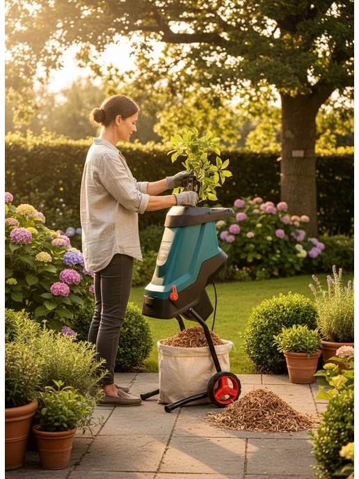 Pioneer Измельчитель садовый для веток электрический ESH-2610-01, 45 л, 2 шт, фото 5