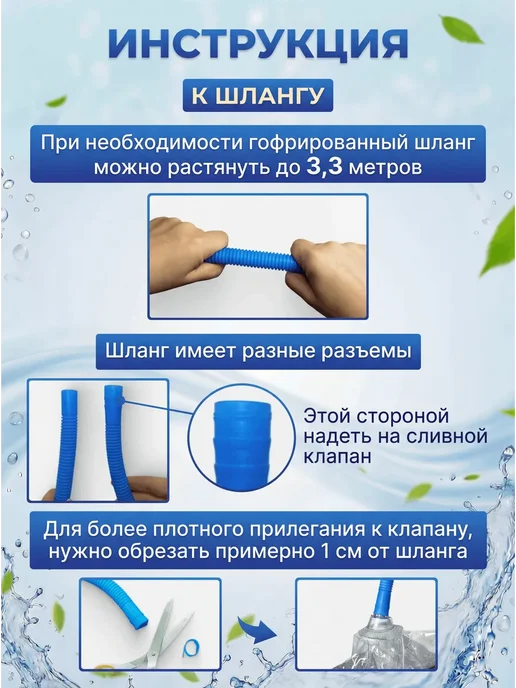 Чехол для чистки кондиционера L+шланг, синий, фото 6