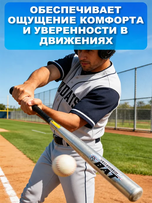 Бита бейсбольная металлическая 71 см, серый, фото 4