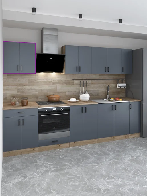 DiX HOME Шкаф навесной для кухни 60 см кухонный модуль, серый, фото 3