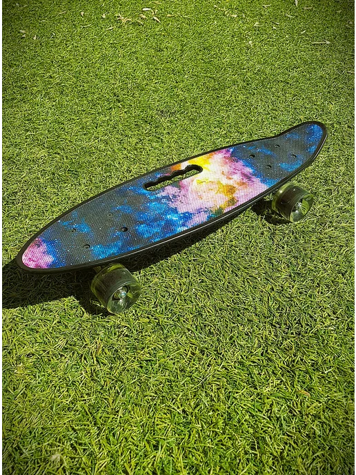 HOT.SKATE Пенниборд Скейтборд Круизер Светящиеся, черный