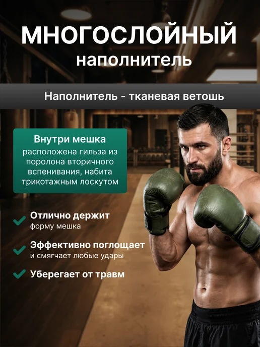 SportPanda Мешок боксерский HULK 150*50см,75 кг, груша подвесная, 75 кг, фото 3
