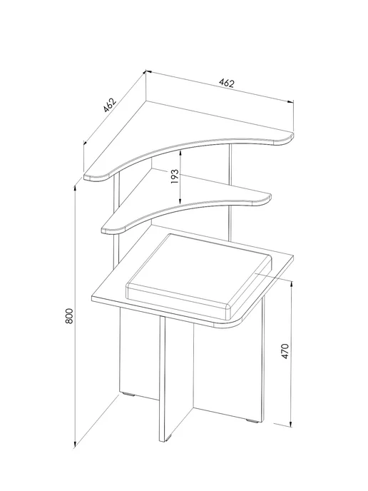 МФ Комодик Угловой элемент для кухонной скамьи, черный, фото 2