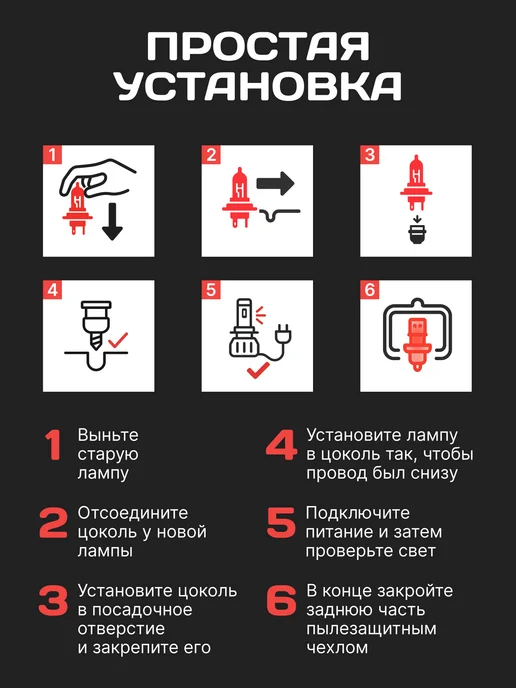 ZMB Светодиодные H7 LED автомобильные лампы Н7 лед мини линзы, вариант, фото 8