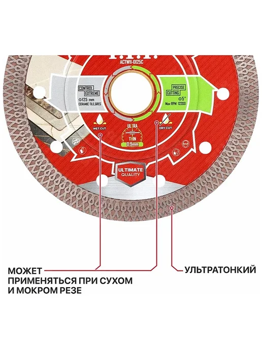 P.I.T. Диск алмазный по керамограниту PIT ПИТ 125мм, вариант, фото 7