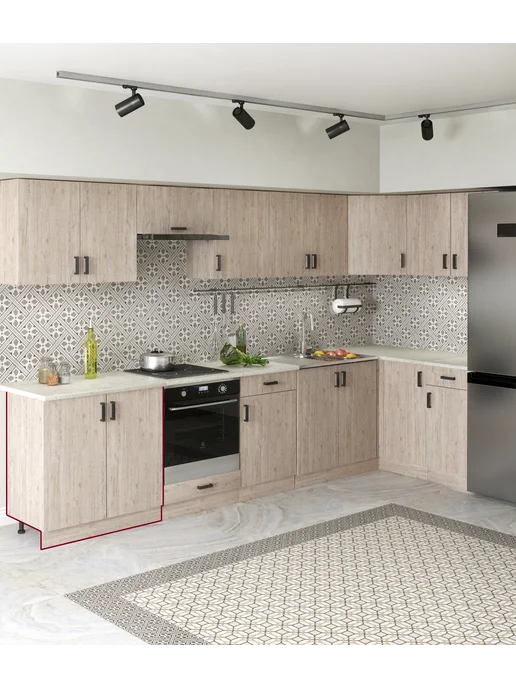 DiX HOME Напольный шкаф для кухни 80 см, ЛДСП,без столешницы, коричневый, фото 4