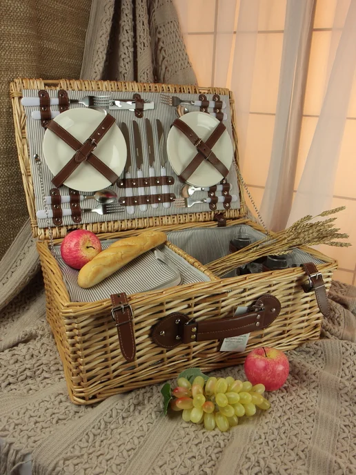 HOLYDAY BASKET Набор для пикника с термосумкой на 4 персоны, серый