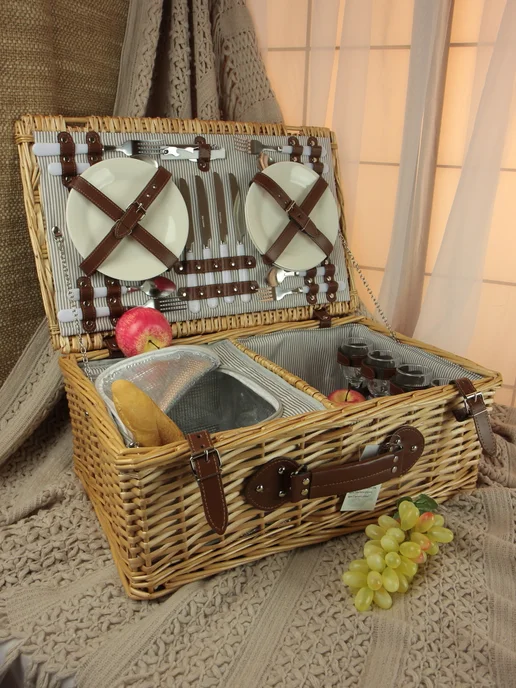 HOLYDAY BASKET Набор для пикника с термосумкой на 4 персоны, серый, фото 5
