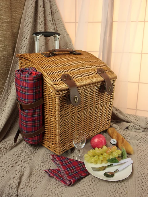 HOLYDAY BASKET Набор для пикника с термосумкой и пледом на 4 персоны, бежевый, фото 7
