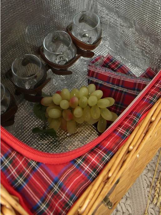 HOLYDAY BASKET Набор для пикника с термосумкой и пледом на 4 персоны, бежевый, фото 8