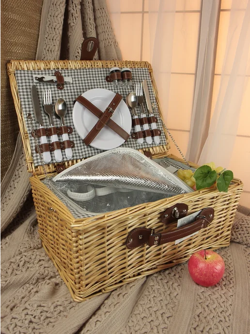 HOLYDAY BASKET Набор для пикника с термосумкой на 4 персоны, бежевый