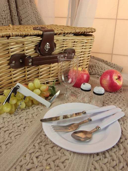 HOLYDAY BASKET Набор для пикника с термосумкой на 4 персоны, бежевый, фото 7