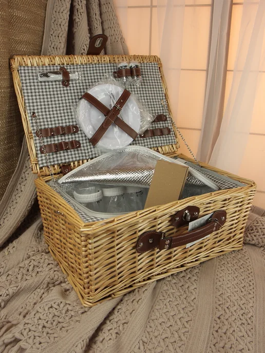 HOLYDAY BASKET Набор для пикника с термосумкой на 4 персоны, бежевый, фото 8