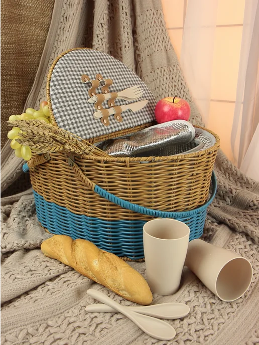 HOLYDAY BASKET Набор для пикника с термосумкой на 2 персоны, бежевый, в упаковке 3,4 кг, фото 4